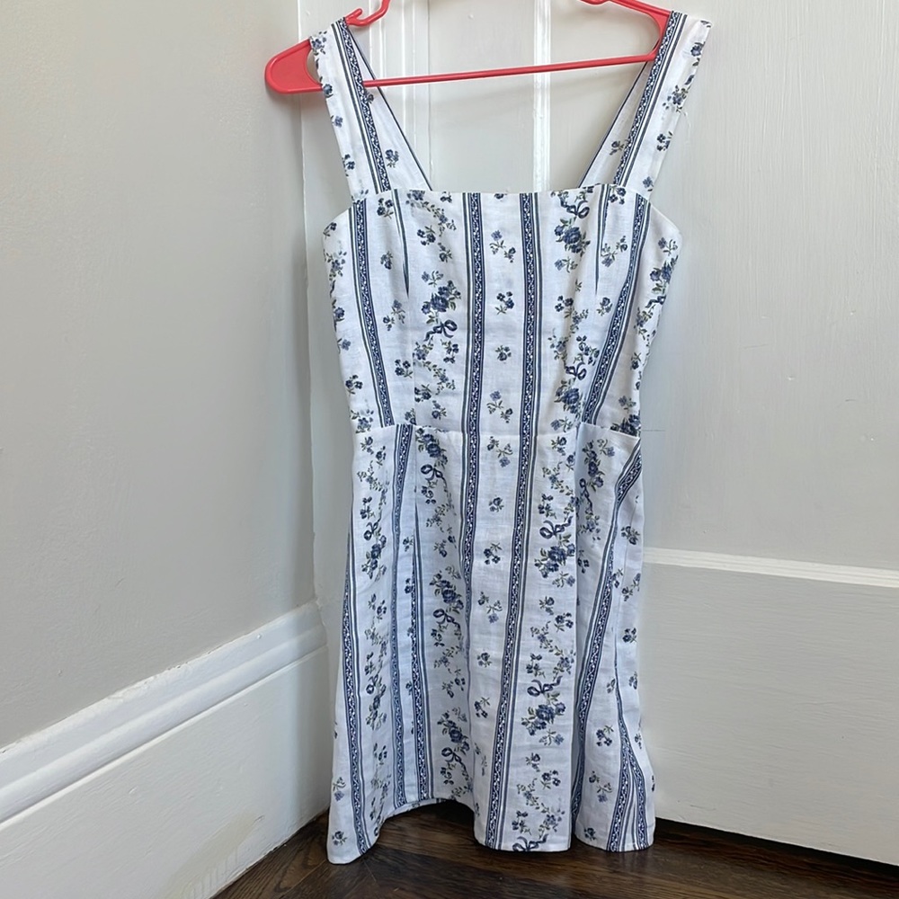 Reformation Brigitte short linen dress